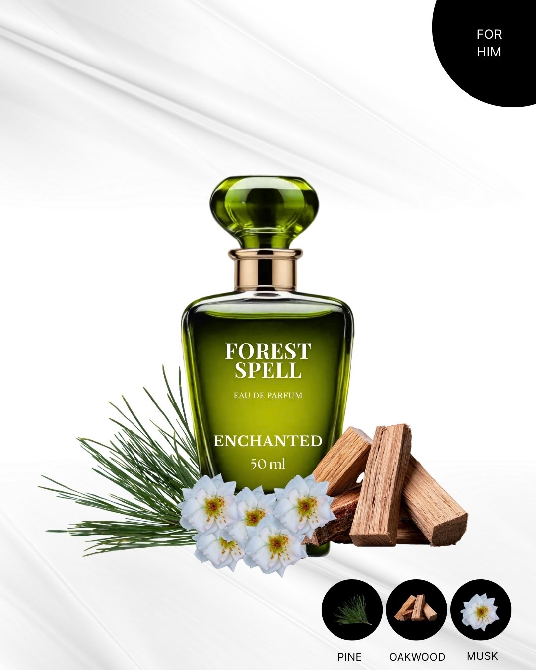 Enchanted Forest Spell For Him | Bold Collection | Green Woody | 50ml Eau de Parfum