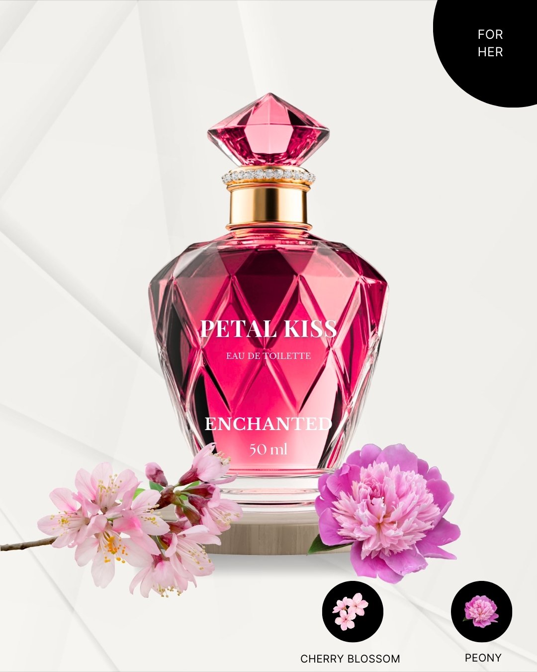 Enchanted Petal Kiss For Her | Romantic Collection | Sweet Floral | 50ml Eau de Toilette